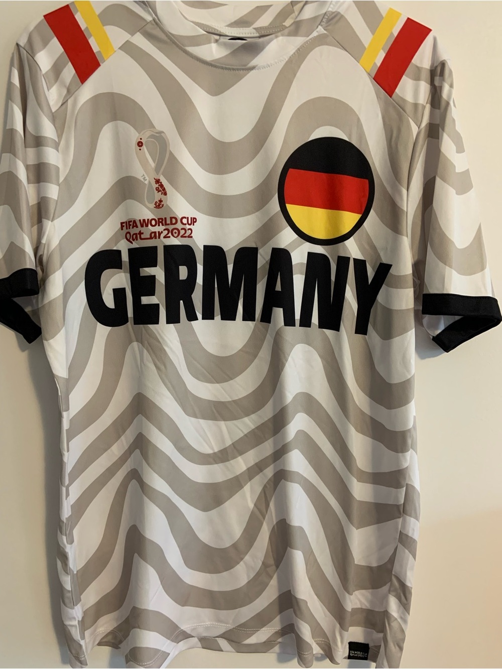 Germany World Cup Qatar 2022 Soccer Jersey - White & Gray with Flag Accent
